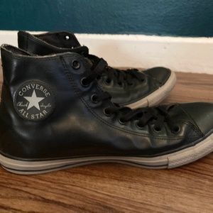Black waterproof/ leather Converse chucks